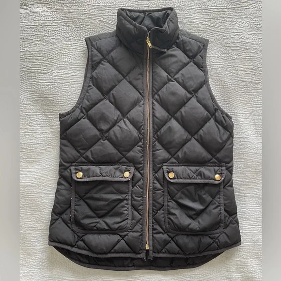 Black Quilted J. Crew Vest - Picture 1 of 6